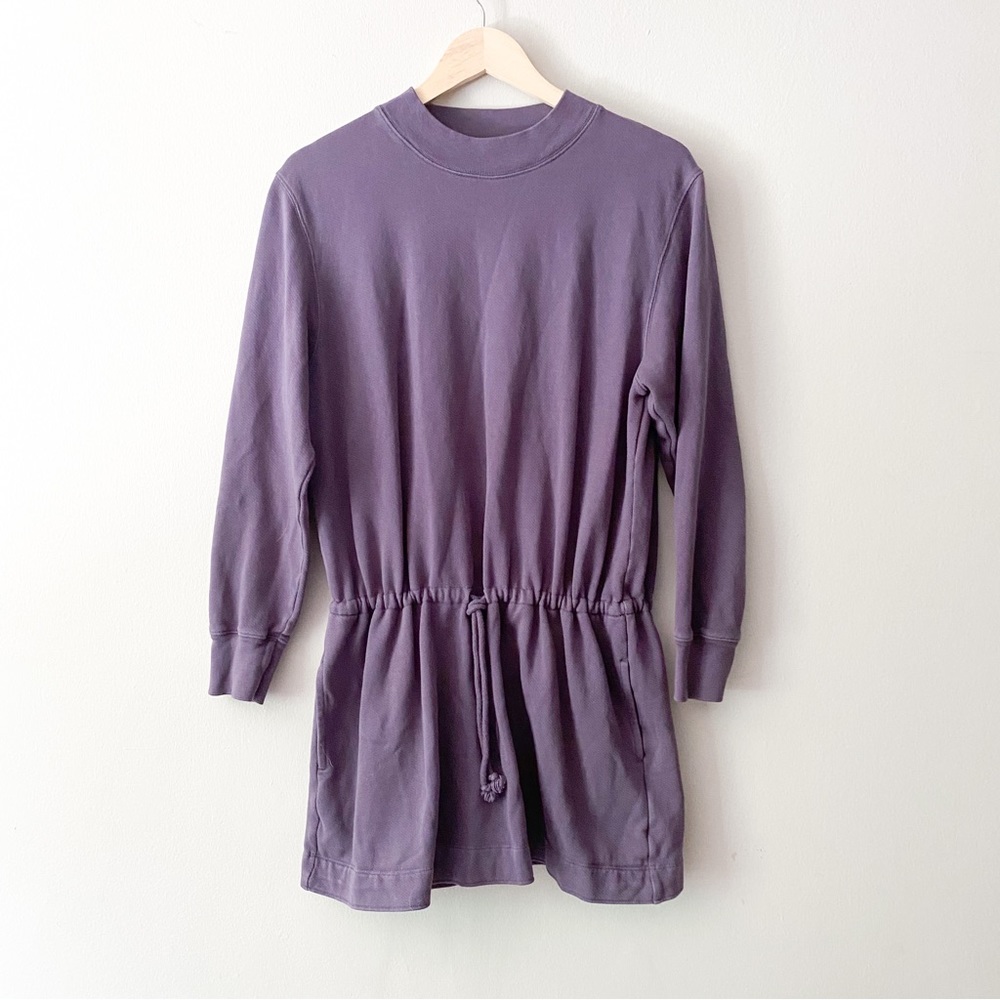 Wilfred Free Shirt Dress Long Sleeve Pockets Crew Neck Purple Size Medium - Picture 1 of 9